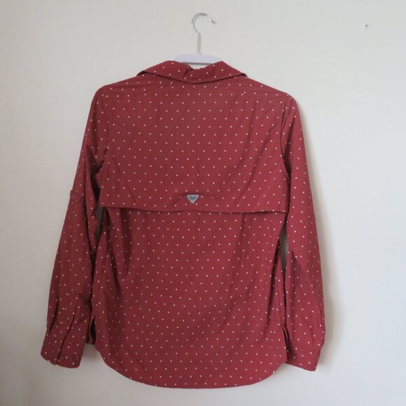 Columbia Sportswear PFG Fishing Hiking Shirt Pink Nylon Polka Dot Women's S - Picture 2 of 9